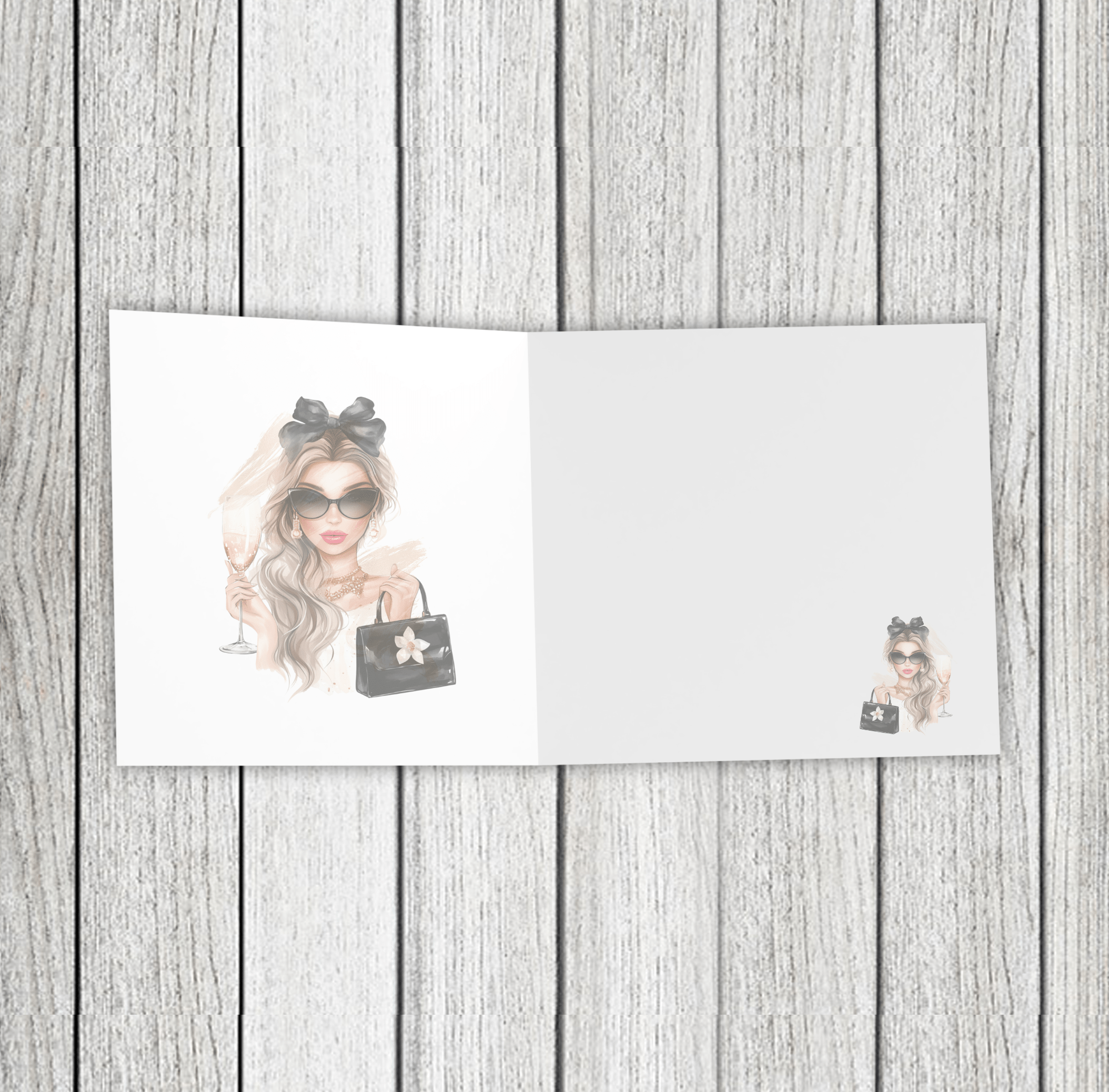 Champagne Birthday Card female - Image 2