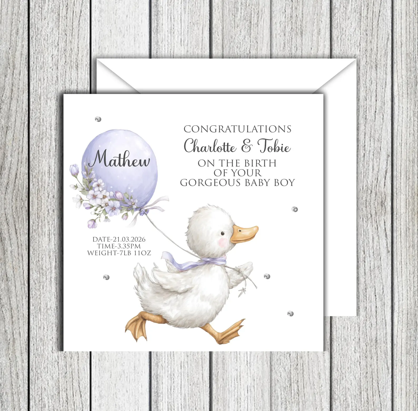 Cute Duckling New Baby Card - Image 6